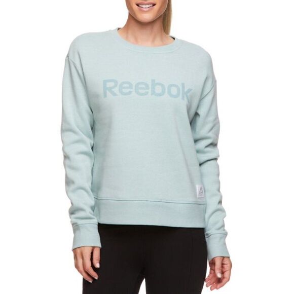 Reebok Sweaters - Reebok Womens Cozy Crewneck Sweatshirt with Graphic Mint Color Size L NWT